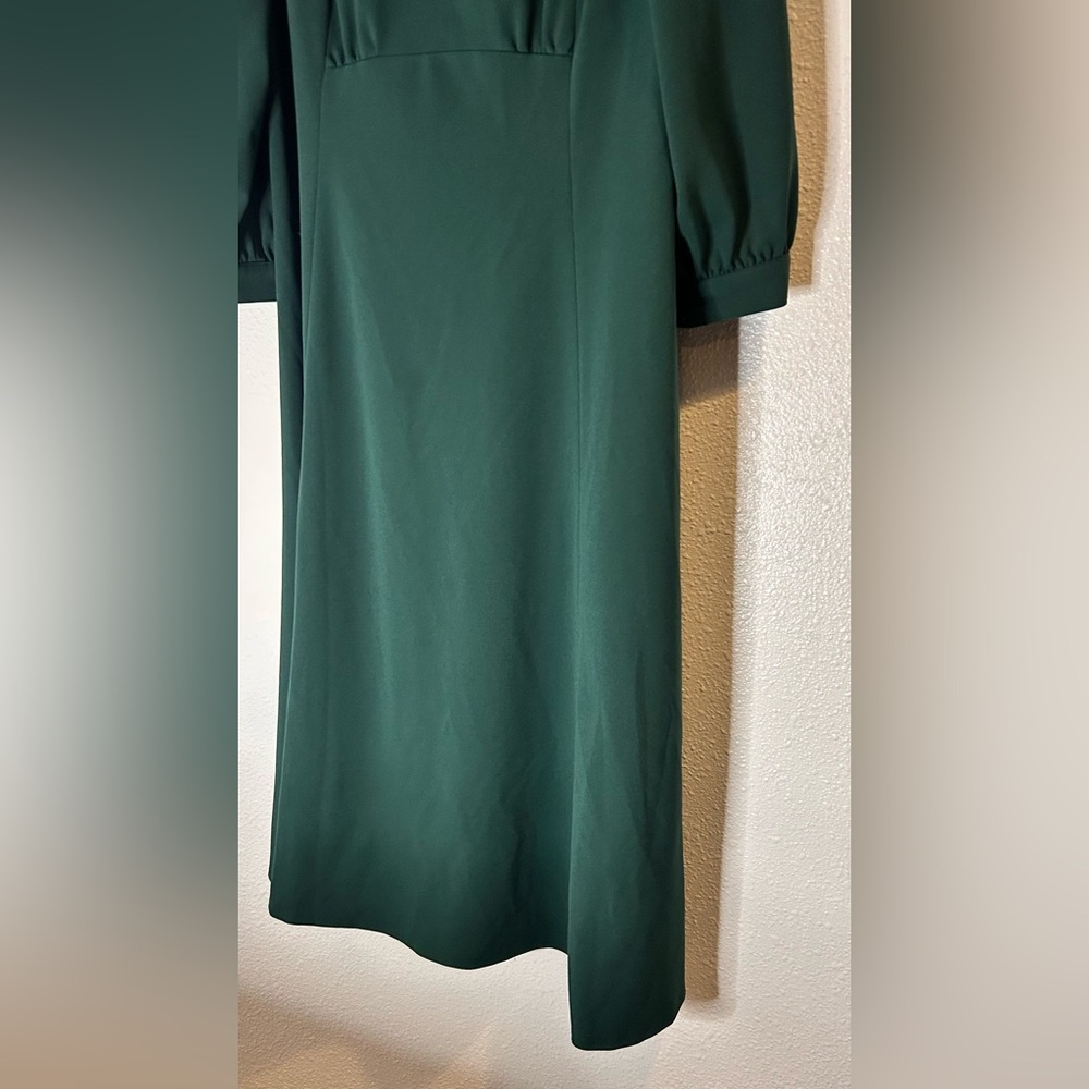 Calvin Klein Forest Green Long Sleeve Dress Size 16 - Picture 3 of 6